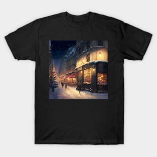 Christmas in town square V T-Shirt